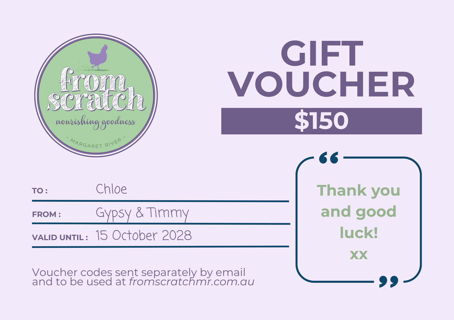 The From Scratch Gift Voucher
